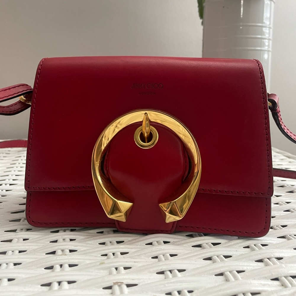 Jimmy Choo Madeline red leather crossbody